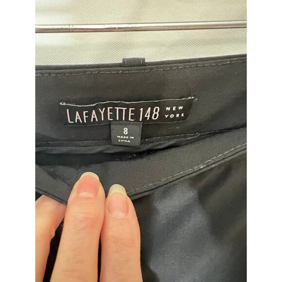Lafayette. 148 womens size 8 pants black wool  flare leg side pockets corpcore - Picture 3 of 10